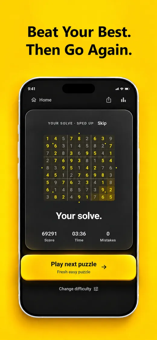 The result screen after a solve